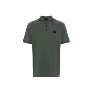 Moncler Contrast Trim Polo , Green , Heren , Maat: XL