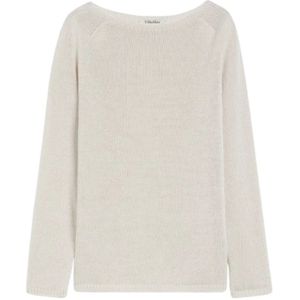 Max Mara, Dames, Truien, Wit, Maat: L Linnen,