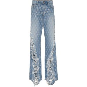 Philipp Plein, Dames, Jeans, Blauw, Maat: W26 Denim,