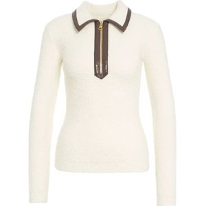 Elisabetta Franchi, Dames, Truien, Wit, Maat: M Wol,