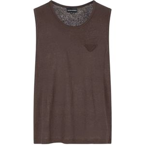 Emporio Armani, Heren, Tops, Bruin, Maat: L Linnen,