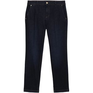 Oltre, Dames, Jeans, Blauw, Maat: S Katoen,
