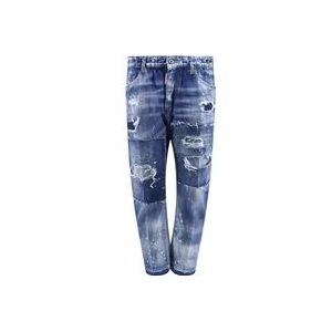 Dsquared2 Gescheurde katoenen jeans , Blue , Heren , Maat: M