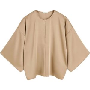 By Malene Birger, Dames, Blouses & Shirts, Bruin, Maat: S Satijn,