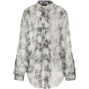 Giorgio Armani, Dames, Blouses & Shirts, Grijs, Maat: 3XS Chiffon,