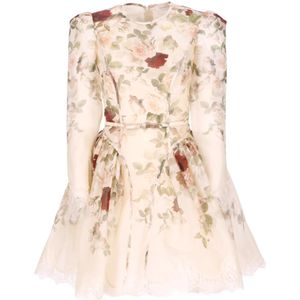 Zimmermann, Dames, Jurken, Beige, Maat: S Linnen,