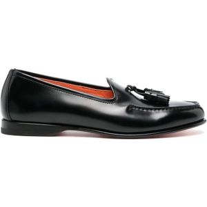 Santoni Loafers , Black , Heren , Maat: 44 EU