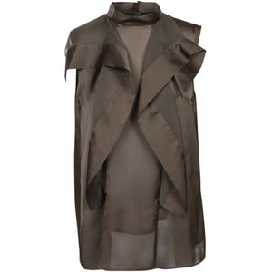 Sacai, Dames, Tops, Groen, Maat: L Satijn,