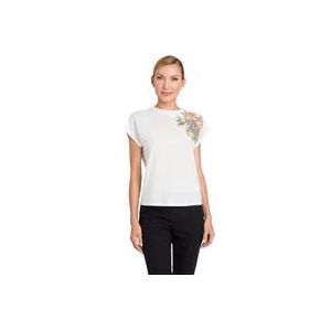 Twinset Wit Logo Print Katoenen T-shirt , White , Dames , Maat: XS
