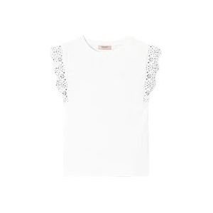 Twinset Bloemen Laser Cut T-shirt , White , Dames , Maat: S