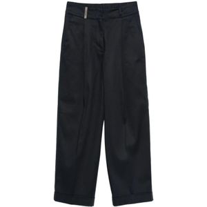 Peserico, Dames, Broeken, Blauw, Maat: XS