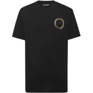 Plein Sport, Heren, Tops, Zwart, Maat: S Katoen,