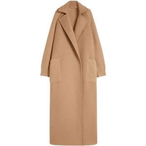 Max Mara, Dames, Mantels, Bruin, Maat: 3XS Wol,