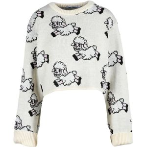 White, Dames, Truien, Wit, Maat: S Wol,