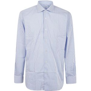 Buonamassa, Heren, Overhemden, Blauw, Maat: 6XL Katoen,