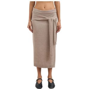 Lemaire, Dames, Rokken, Beige, Maat: M Wol,