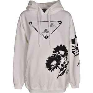 Prada, Dames, Sweatshirts & Hoodies, Wit, Maat: XS