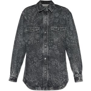 Golden Goose, Dames, Blouses & Shirts, Grijs, Maat: M Denim,