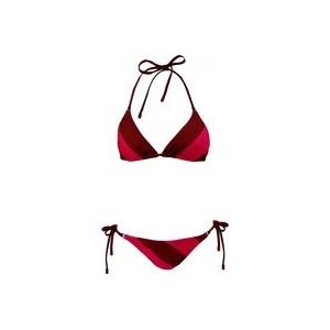 Zimmermann Gestreepte Rabarber/Roze Triangel Bikini , Red , Dames , Maat: S