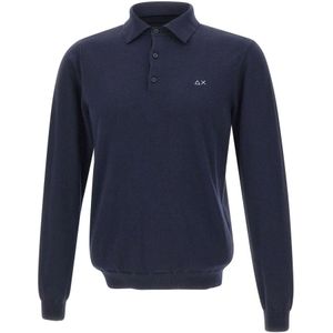 Sun68, Heren, Tops, Blauw, Maat: S Katoen,