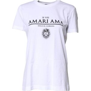Dolce & Gabbana - Ama Graphic Tee Wo - T-shirt - Wit