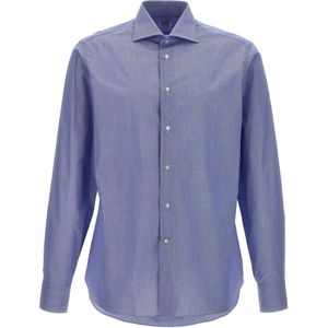 Borriello Napoli, Heren, Overhemden, Blauw, Maat: 3XL Katoen,