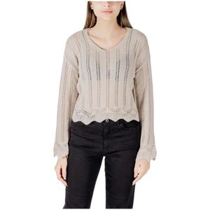 Only, Dames, Truien, Beige, Maat: M Katoen,