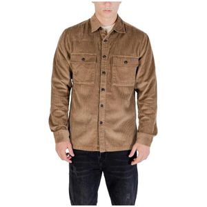 Gianni Lupo, Heren, Overhemden, Bruin, Maat: M