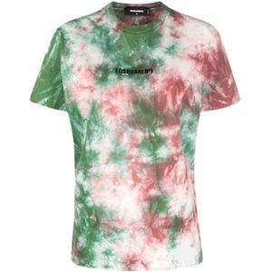 Dsquared2, Heren, Tops, Groen, Maat: L Katoen,