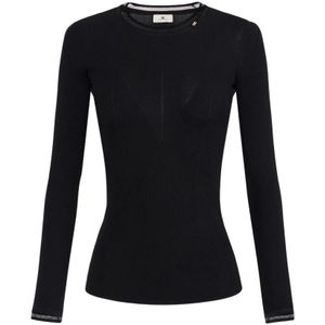 Elisabetta Franchi, Dames, Truien, Zwart, Maat: XS