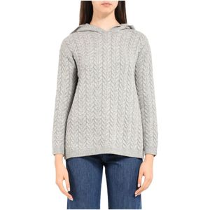 Max Mara, Dames, Sweatshirts & Hoodies, Grijs, Maat: XS Wol,