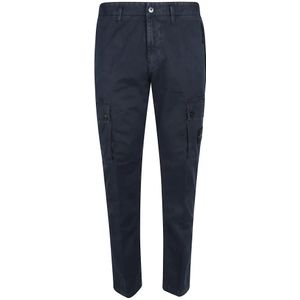 Stone Island, Heren, Broeken, Blauw, Maat: W33 Katoen,
