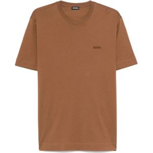 Zegna, Heren, Tops, Bruin, Maat: S Katoen,