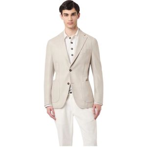 Eleventy, Heren, Jassen, Beige, Maat: M Zijde,