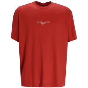Emporio Armani, Heren, Tops, Rood, Maat: XL Katoen,