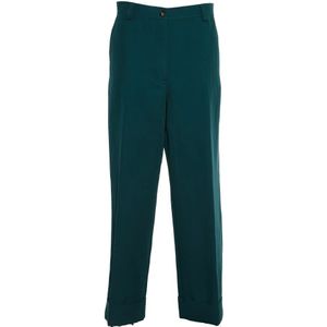 Dries Van Noten, Dames, Broeken, Groen, Maat: S Wol,
