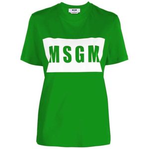 Msgm, Dames, Tops, Groen, Maat: XS Katoen,