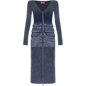 Diesel, Dames, Jurken, Blauw, Maat: L Katoen,