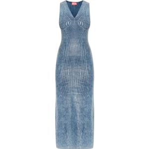 Diesel, Dames, Jurken, Blauw, Maat: L Katoen,