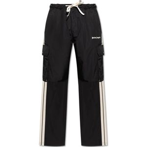 Palm Angels, Heren, Broeken, Zwart, Maat: S Katoen,