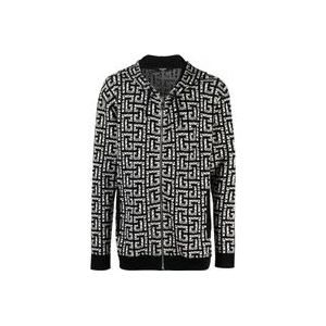 Balmain Stijlvolle Sweatshirt met Rits , Black , Heren , Maat: L