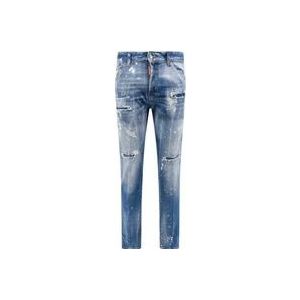 Dsquared2 Blauwe Ss24 Jeans met knoopsluiting , Blue , Heren , Maat: S
