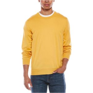 Brunello Cucinelli, Heren, Truien, Geel, Maat: 4XL Katoen,