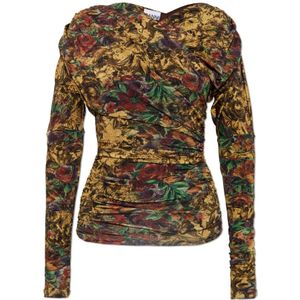 Ganni, Dames, Blouses & Shirts, Veelkleurig, Maat: XS Leer,