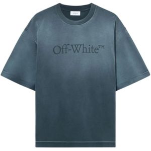 Off White, Heren, Tops, Blauw, Maat: XL Katoen,