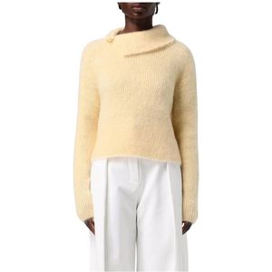 Jacquemus, Dames, Truien, Geel, Maat: XS Mohair,