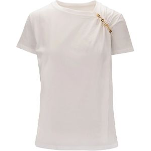 Elisabetta Franchi, Dames, Tops, Wit, Maat: M Katoen,