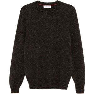 Brunello Cucinelli, Heren, Truien, Bruin, Maat: L Kasjmier,