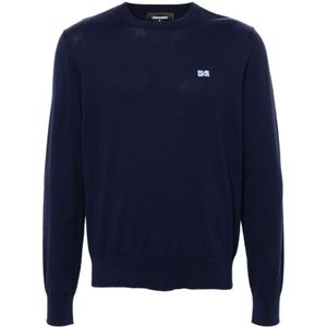 Dsquared2, Heren, Truien, Blauw, Maat: L Wol,