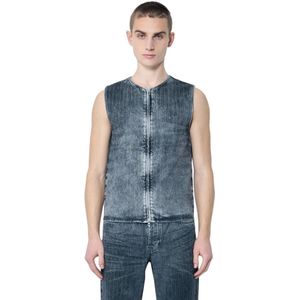 Diesel, Heren, Jassen, Grijs, Maat: S Denim,